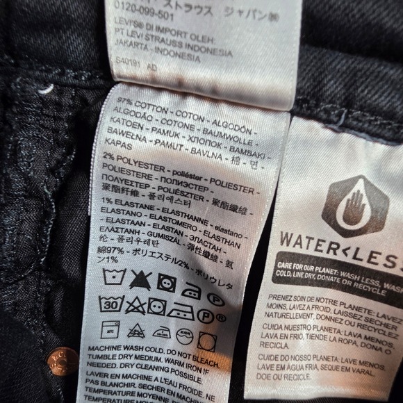 Levi's Premium Women 25 Black Ribcage Straight Ankle Jeans High Rise Pants - Picture 8 of 12